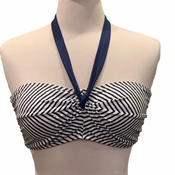 NWT Lauren Ralph Lauren Painterly Striped Bandeau Halter Bikini Top 12 - Picture 2 of 12